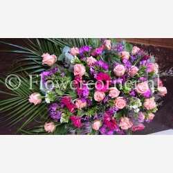(afbeelding voor) Rouwstuk 27 roze paars