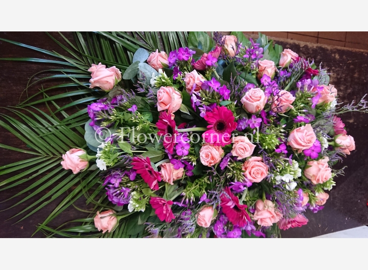 (afbeelding voor) Rouwstuk 27 roze paars