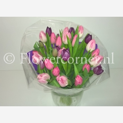 Tulpenboeket roze paars