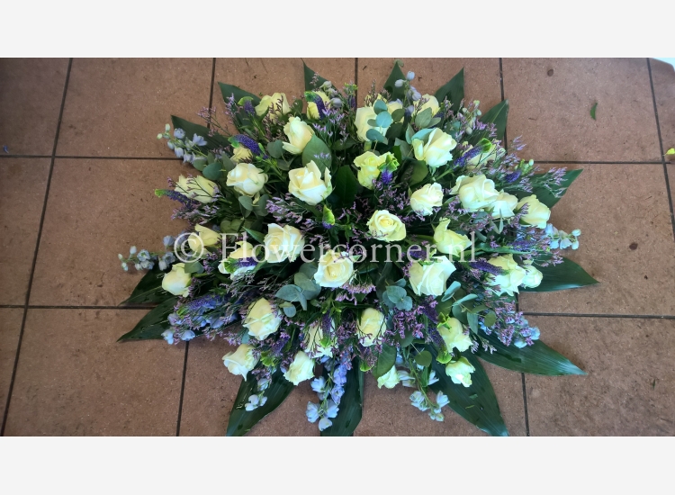 (afbeelding voor) Rouwstuk 21 wit blauw