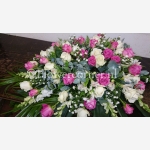 (afbeelding voor) Rouwstuk 28 roze wit